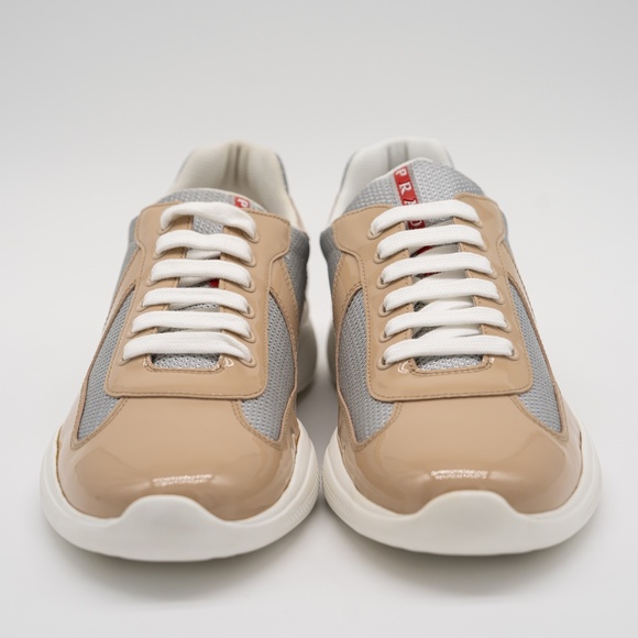 size 8uk 9 US Prada America's Cup sneakers Patent leather technical fabric Beige - Picture 2 of 15